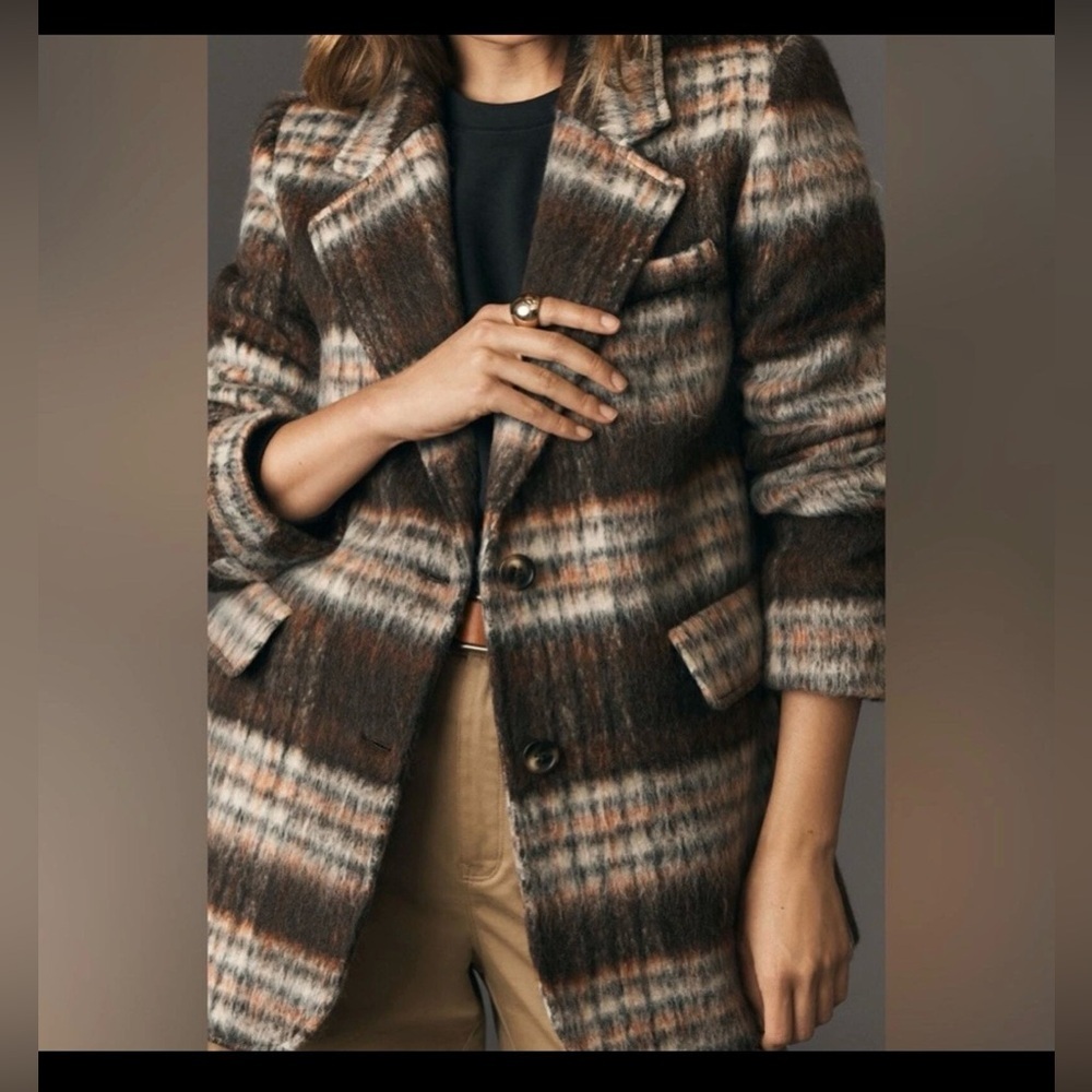 Anthropologie Maeve Brown
Brushed Plaid Blazer sz Medium - Picture 3 of 11